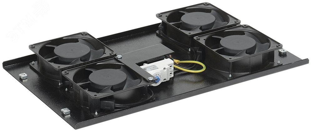 Панель вентиляторная потолочная 4 вентилятора с термостатом черная ...