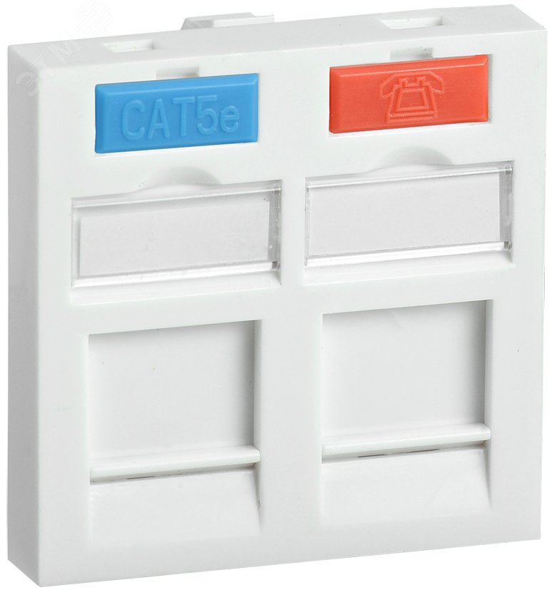 Изображение товара Вставка 45х45мм для 2 модулей Keystone Jack с маркером (шт)