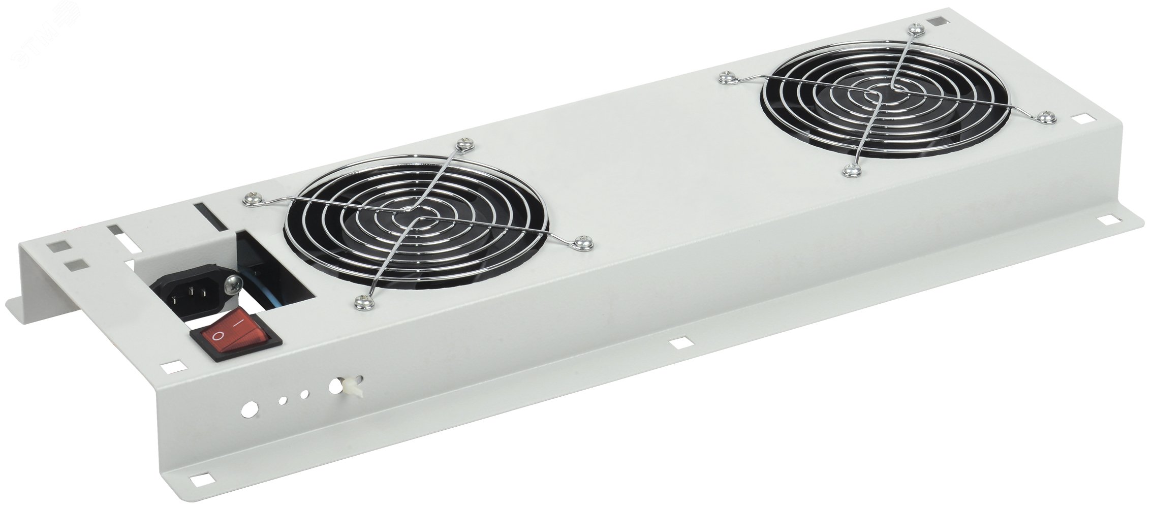 Изображение товара Панель вентиляторная ITK с выключателем 2 модуля серого цвета