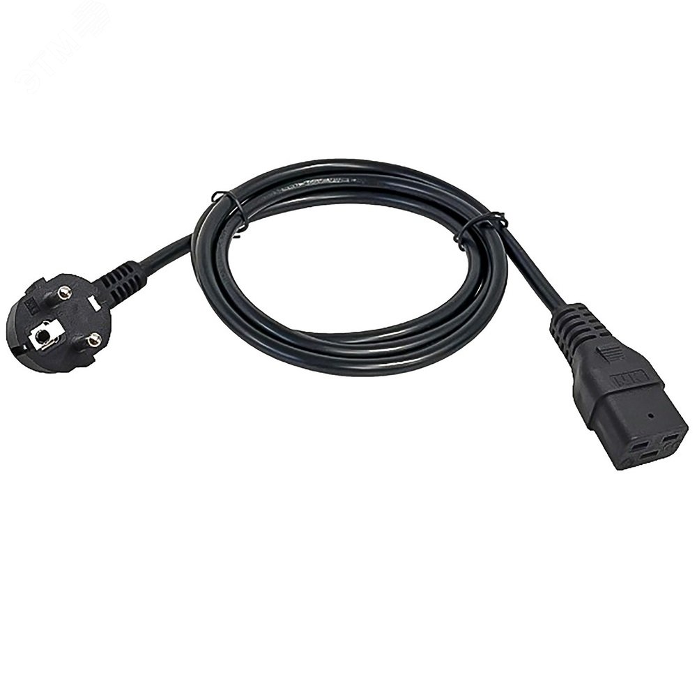 Изображение товара Кабель электропитания PDU 3х1.5 2М с разъёмами C19 и Schuko (шт)