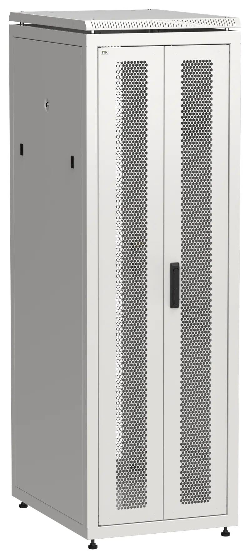 Шкаф напольный сетевой 19' LINEA N 38U 600х800мм передняя распашная перфорированная дверь задняя перфорированная серый
