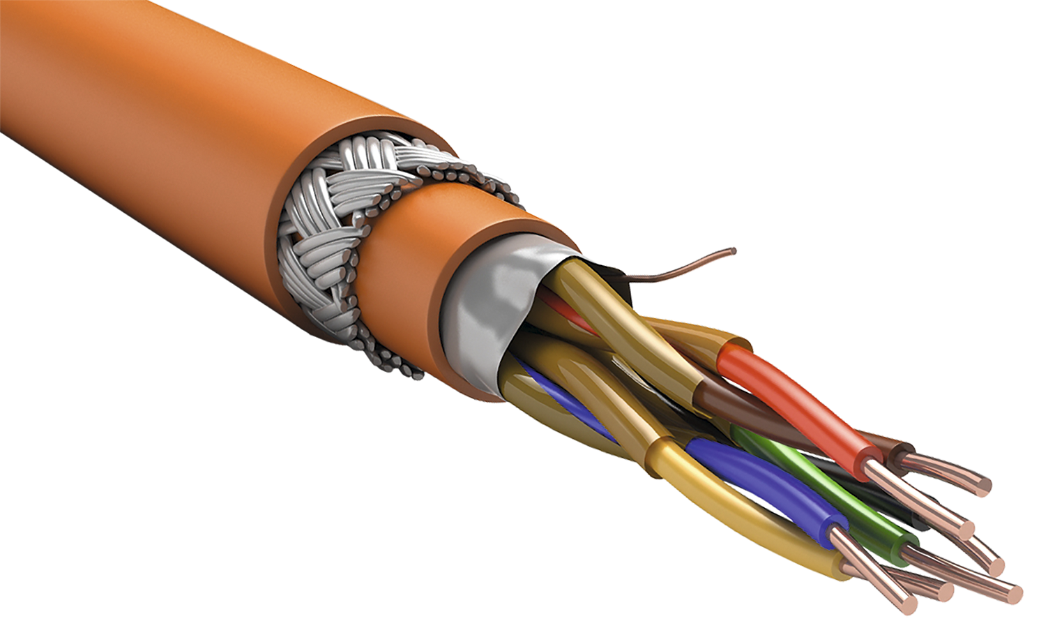 Кабель RS-485 интерфейсный 1х2х0.64 Кнг(А)-FRLS оранжевый (200м)
