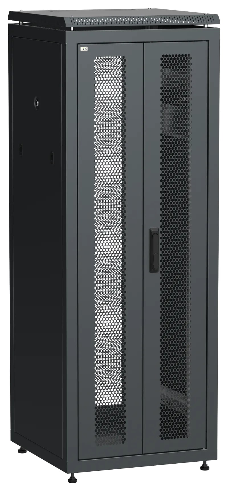 Шкаф напольный сетевой 19' LINEA N 33U 600х600мм передняя распашная перфорированная дверь задняя перфорированная черный