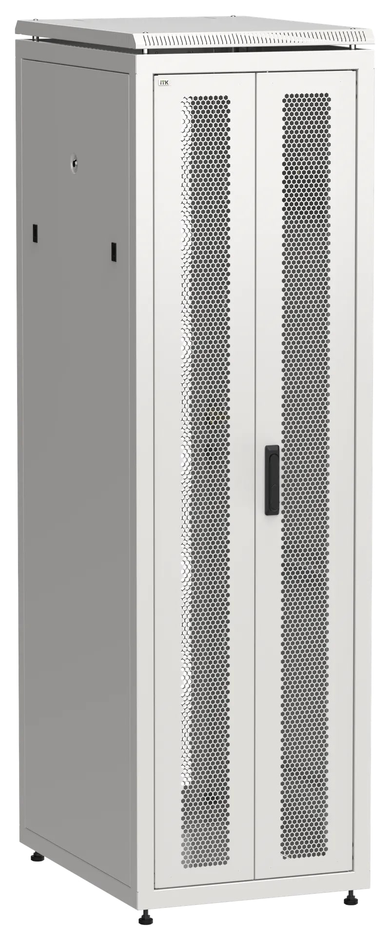 Шкаф напольный сетевой 19' LINEA N 42U 600х800мм передняя распашная перфорированная дверь задняя перфорированная серый