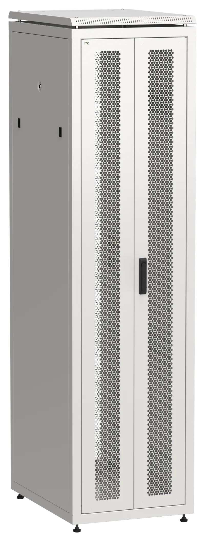 Шкаф напольный сетевой 19' LINEA N 47U 600х800мм передняя распашная перфорированная дверь задняя перфорированная серый