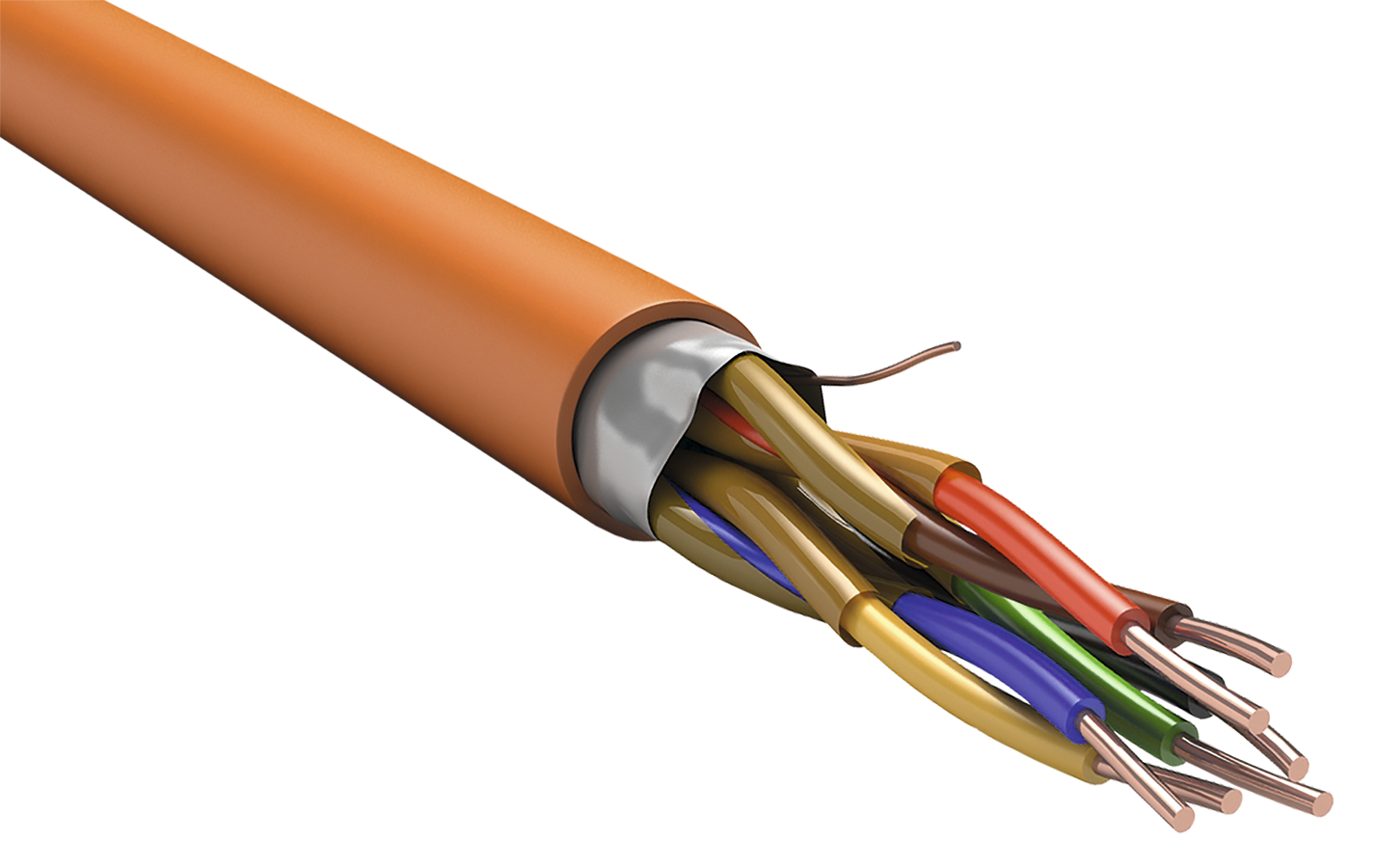 Кабель RS-485 интерфейсный 2х2х0.80 нг(А)-FRLS оранжевый (200м)