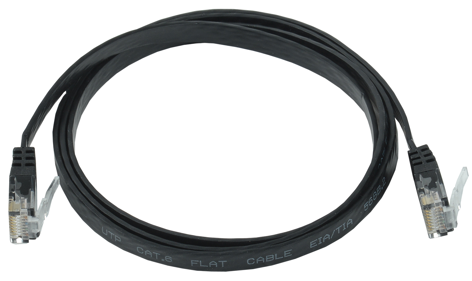 Патч-корд плоский категории 6 UTP 5м чёрный