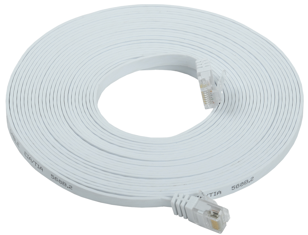 Патч-корд плоский категории 6 UTP 10м белый