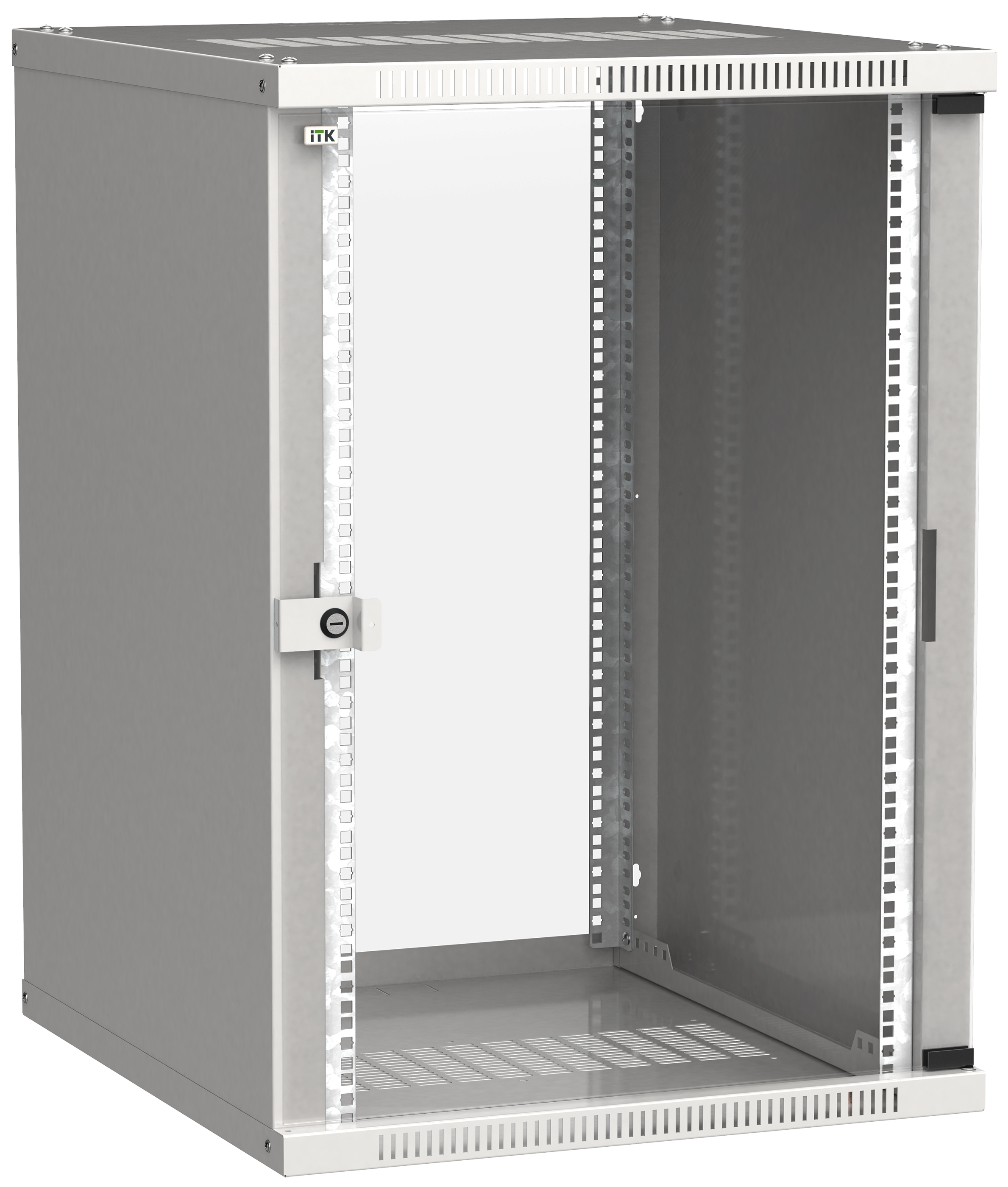 Шкаф LINEA WE 18U 600x650мм дверь стекло серый