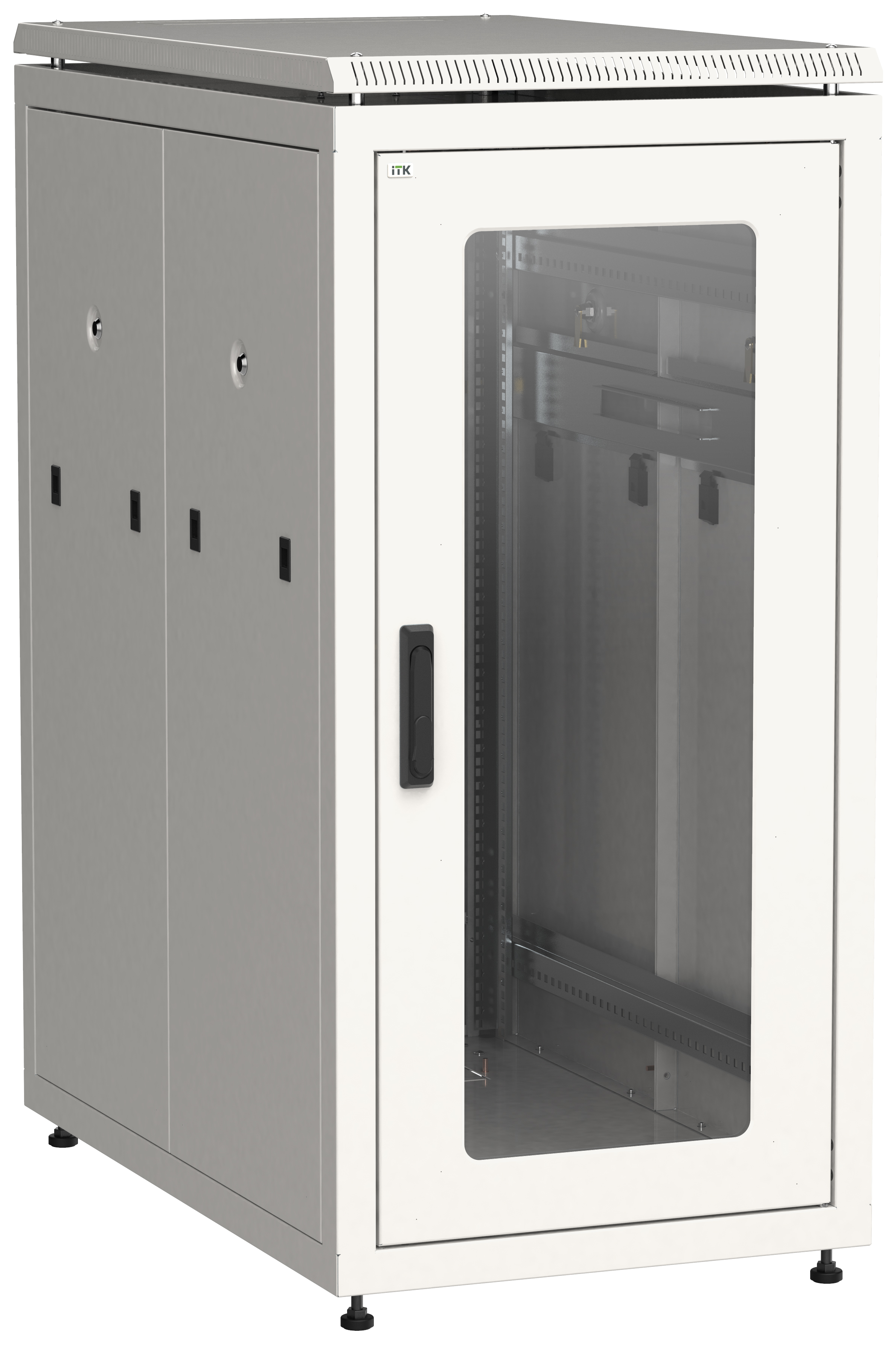 Шкаф сетевой 19" LINEA N 18U 600х1000 мм стеклянная передняя дверь серый LN35-18U61-G ITK