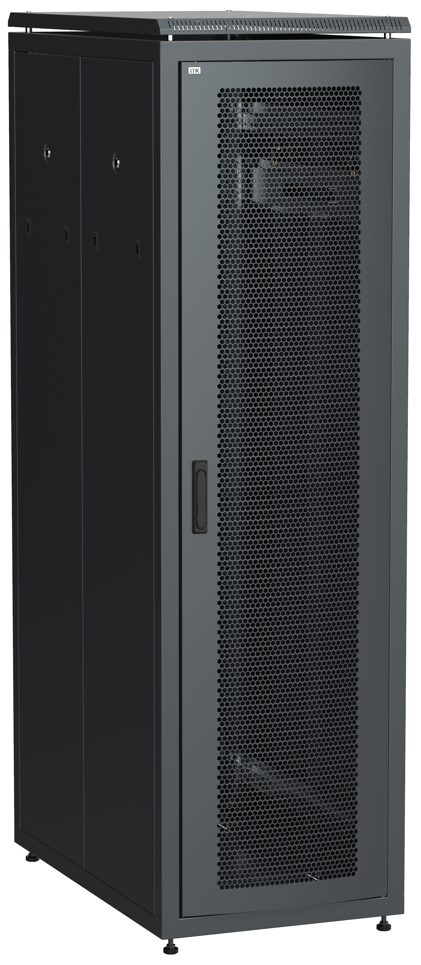 Шкаф сетевой 19 LINEA N 42U 600х1000 мм перфорированная передняя дверь черный '