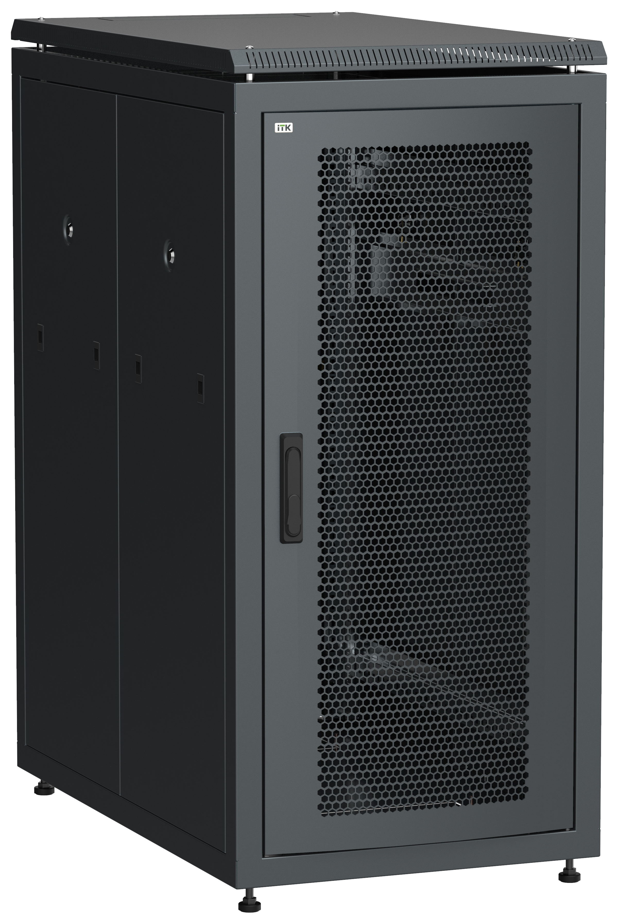Шкаф сетевой 19дюйм LINEA N 24U 600х1000 мм перфные двери черный