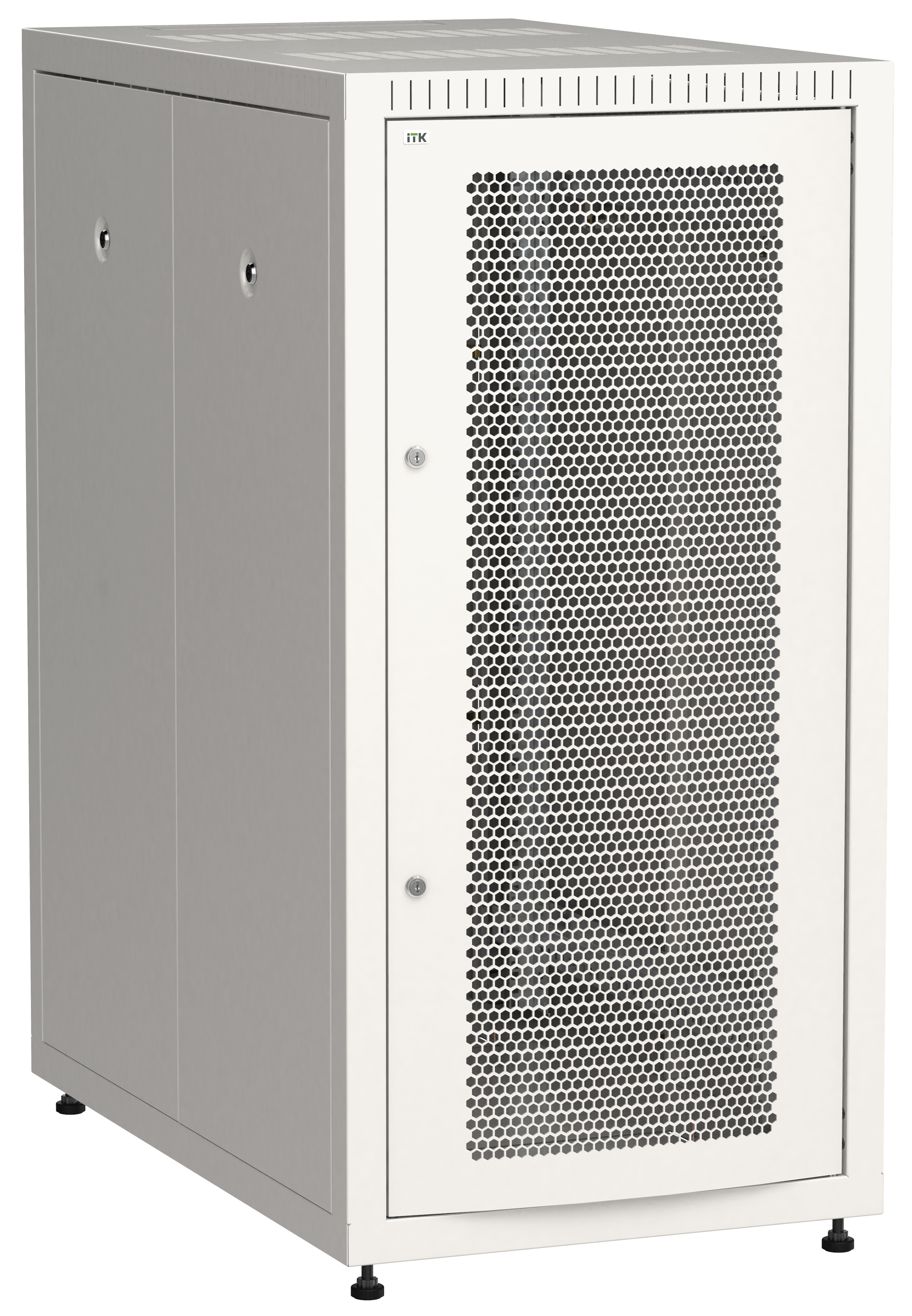 Шкаф LINEA E 24U 600х1000мм двери 2шт перфорированная и металл серый