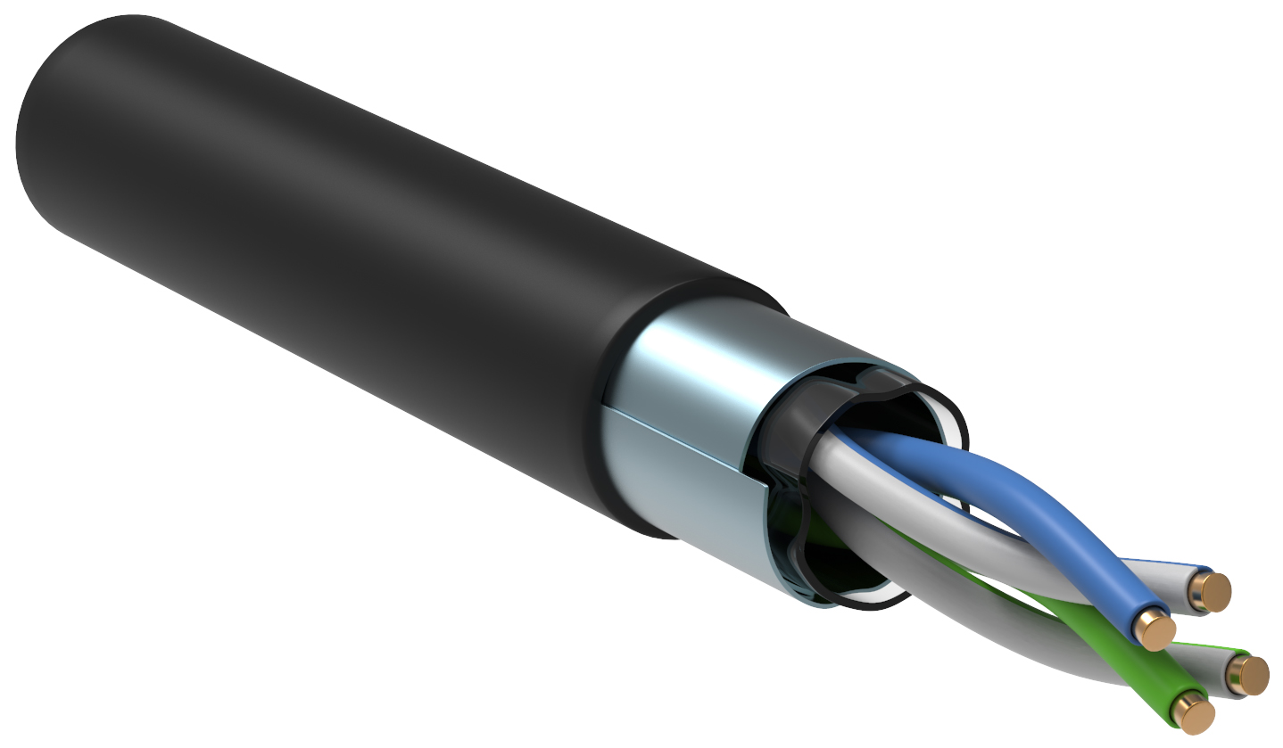 Витая пара F/UTP кат 5е 2x2x24AWG LDPE 500м черный