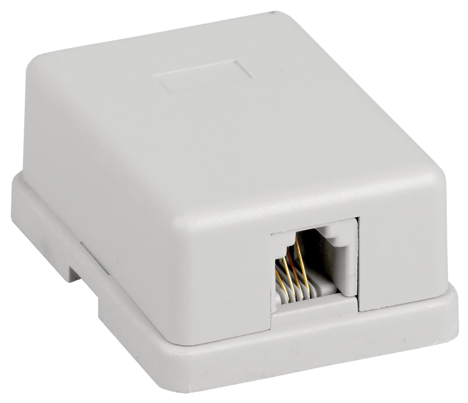 Розетка настенная RJ12 6P4C категория 3 UTP 1-порт белая