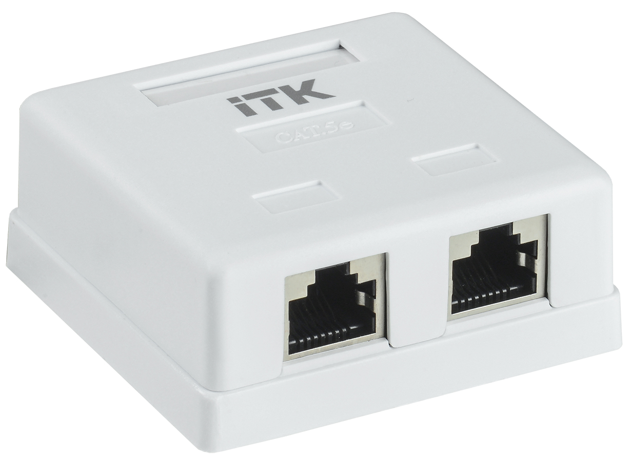 Розетка информационная настенная RJ45 кат. 5E FTP 2-порт
