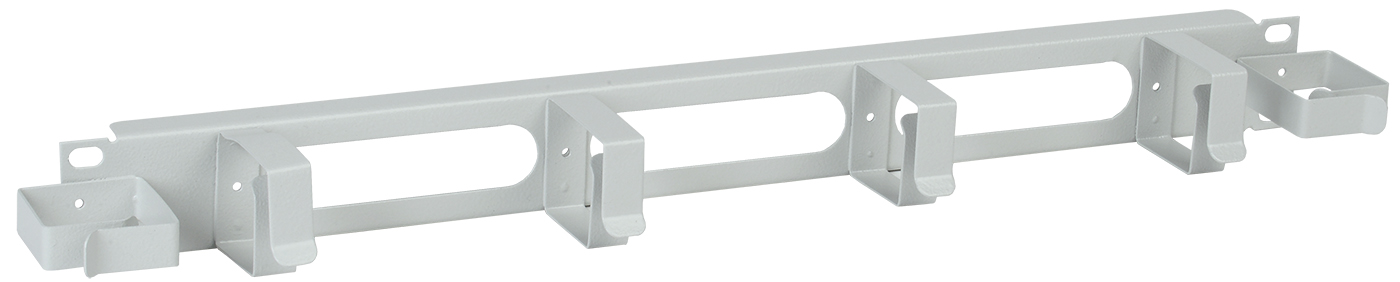 Органайзер кабельный 1U 2 боковых горизонтальных и 4 вертикальных кольца серый