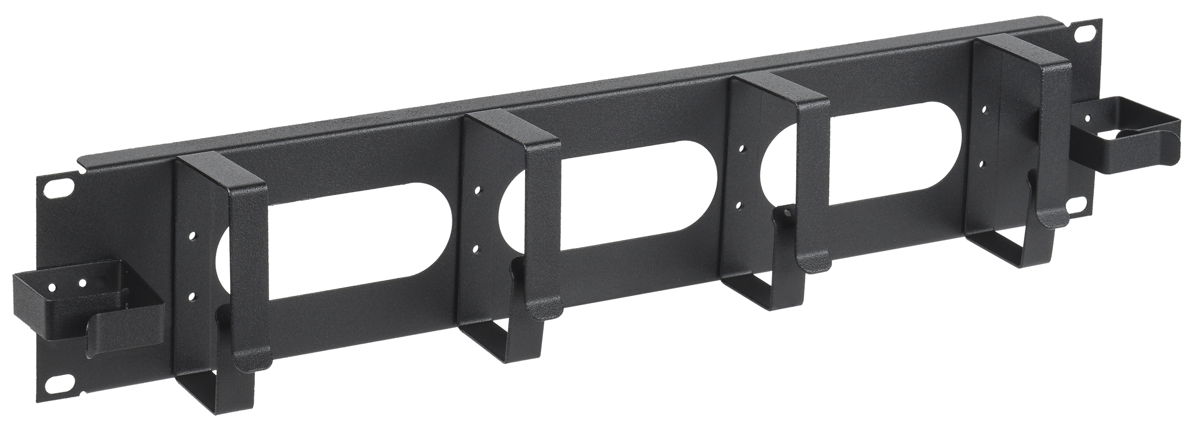 Органайзер кабельный 2U 2 боковых горизонтальных и 4 вертикальных кольца черный