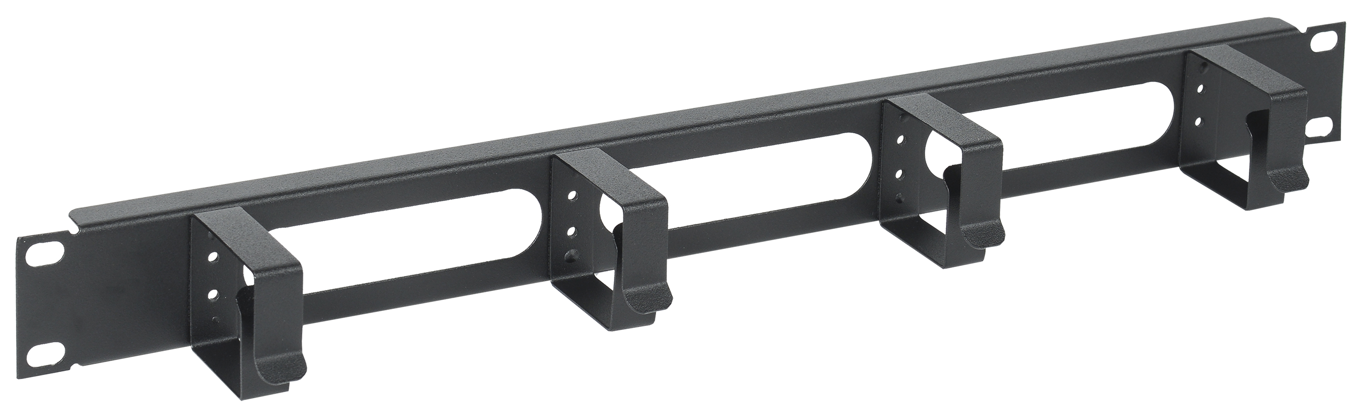 Органайзер кабельный 19 дюйм 1U 4 кольца черный