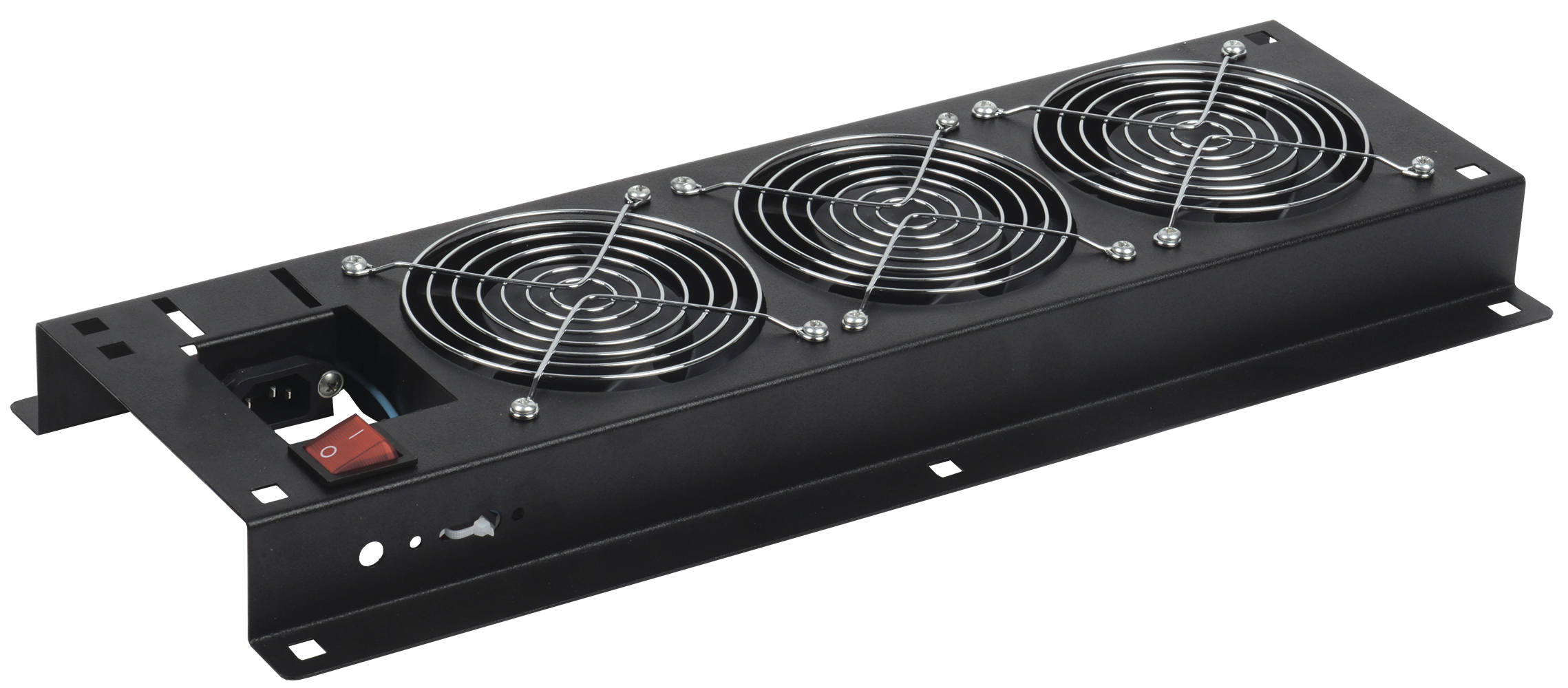 Панель вентиляторная с выключателем 3 модуля черная