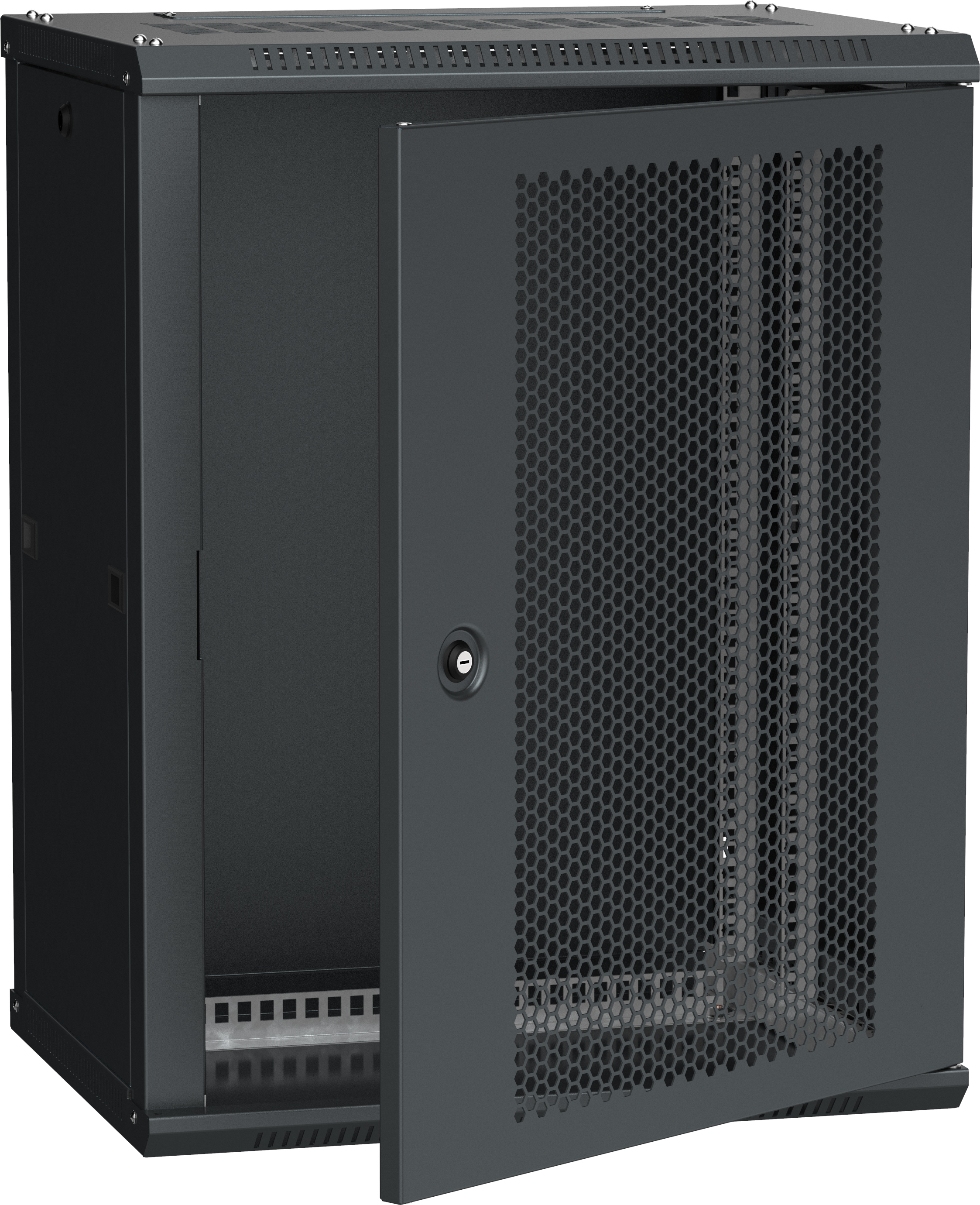 Шкаф LINEA W 12U 600x450 мм дверь перфорированная RAL9005