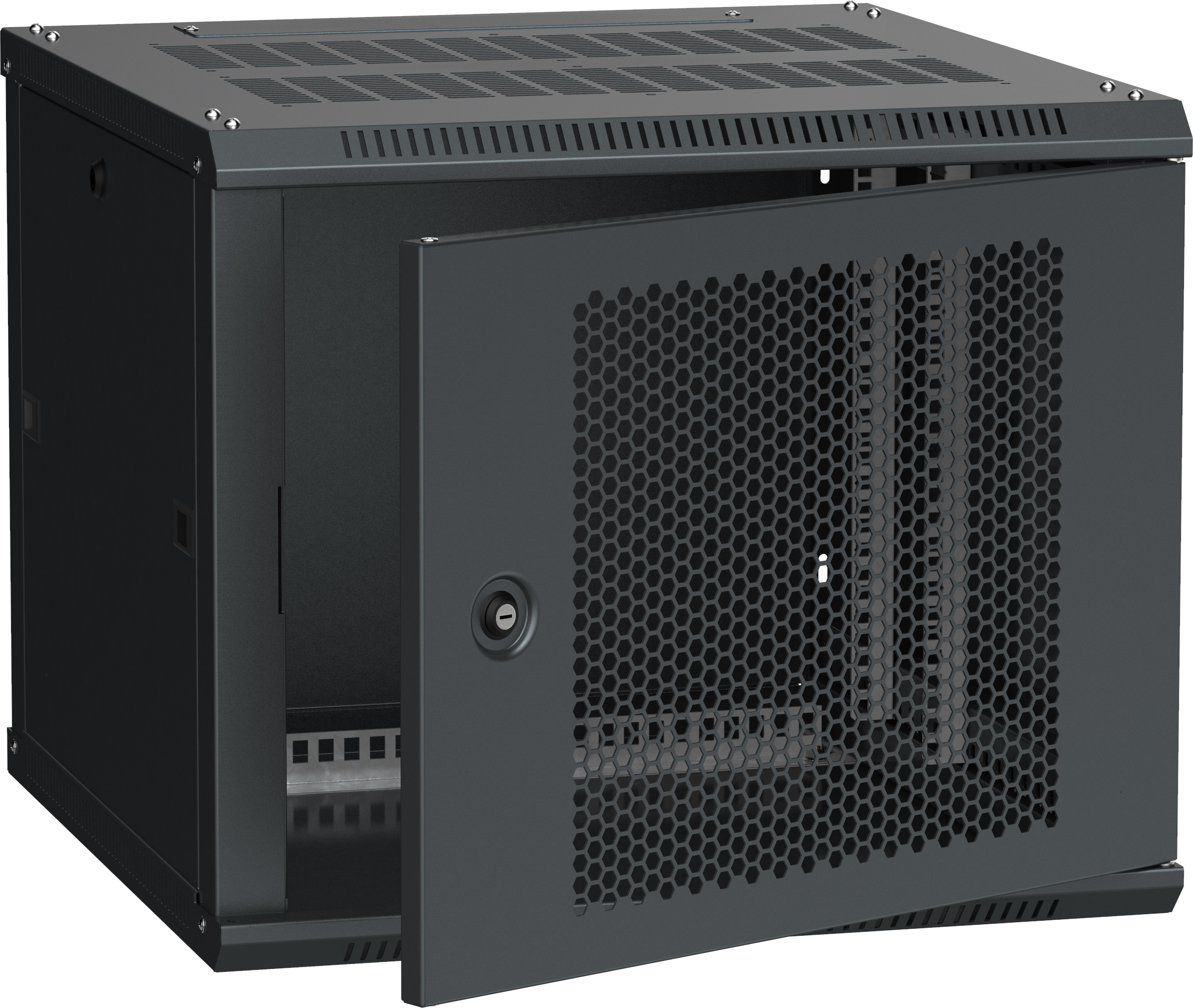 Шкаф LINEA W 6U 600x600 мм дверь перфорированная RAL9005