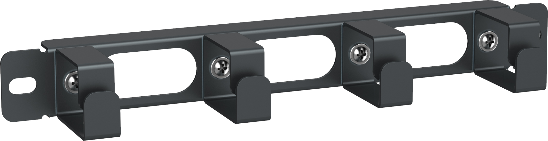 Органайзер кабельный 10' 1U 4 кольца черный