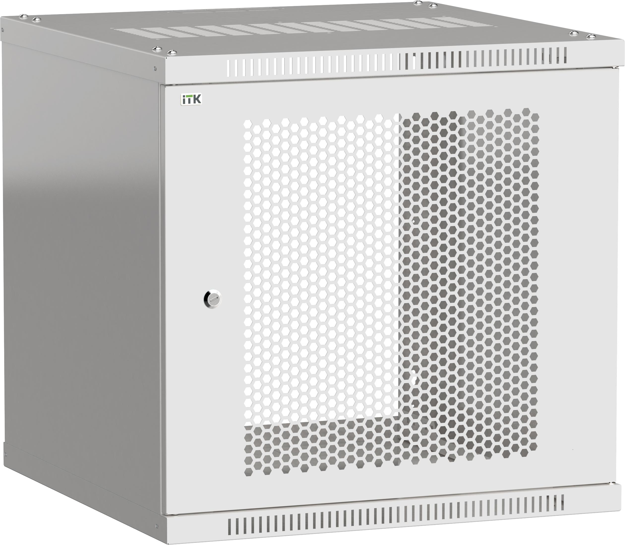Шкаф LINEA WE 9U 600x600мм дверь перфор серый