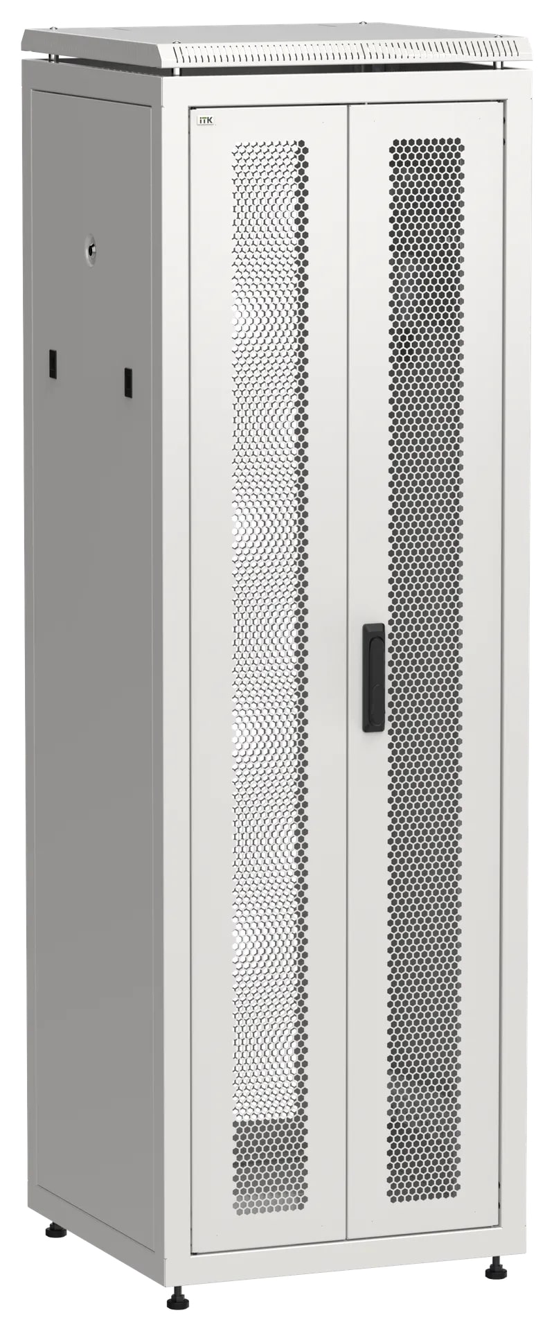 Шкаф напольный сетевой 19' LINEA N 38U 600х600мм передняя распашная перфорированная дверь задняя перфорированная серый