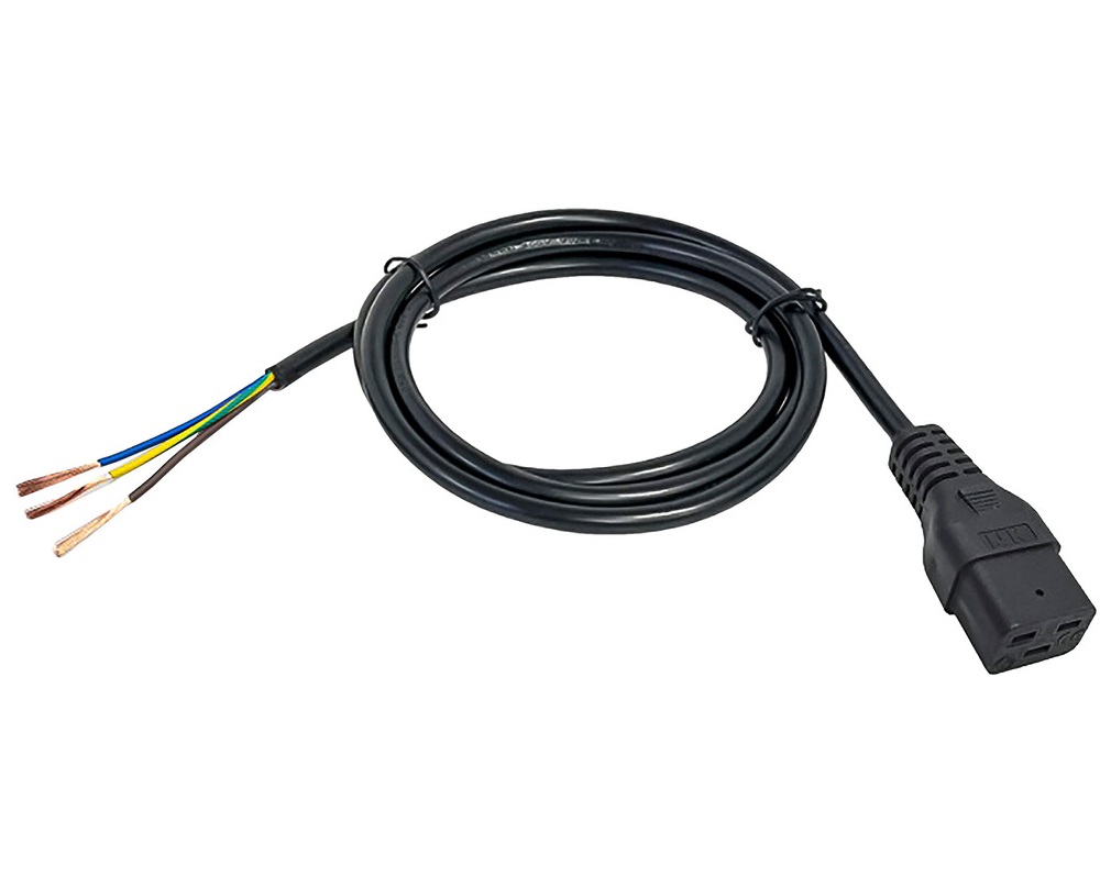 Кабель электропитания PDU 3х1.5 1М разъёмом C19 и без разъема
