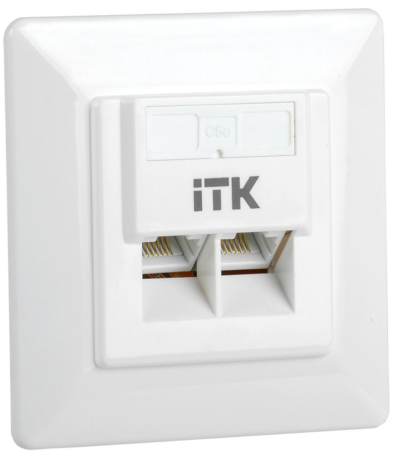 Внутренняя информационная розетка RJ45 кат.5E UTP 2 порта
