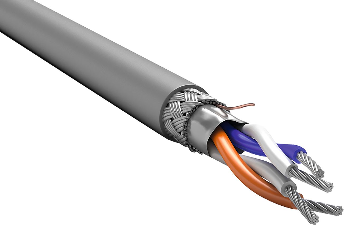 ITK Кабель интерфейсный RS-485 1х2х0,6 нг(А)-LS серый (200м)