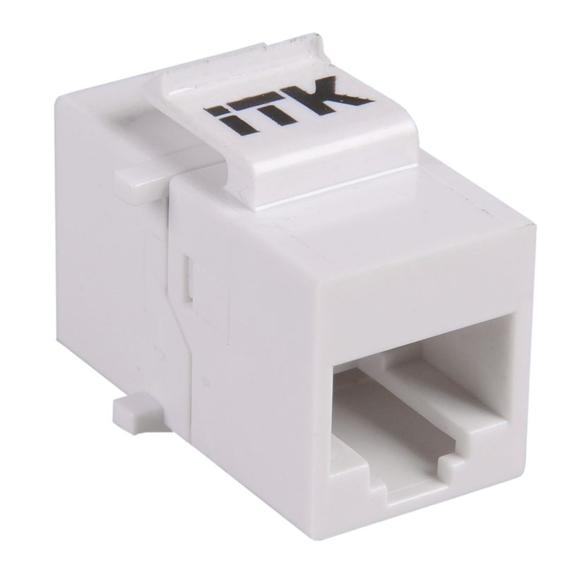 Проходной адаптер кат.5E UTP RJ45-RJ45 (8P8C) тип Keystone Jack белый