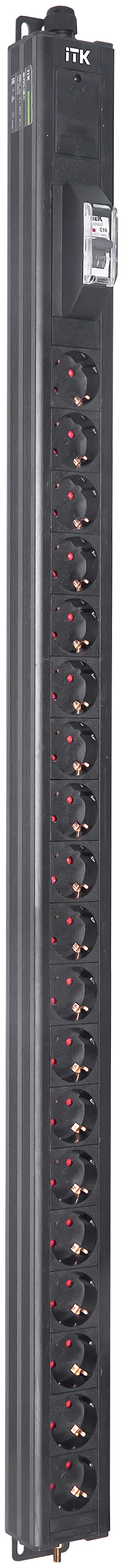 Блок распределения питания ITK BASE PDU PV0111 25U 1ф 16А 19SCHUKO 2.6м SCHUKO