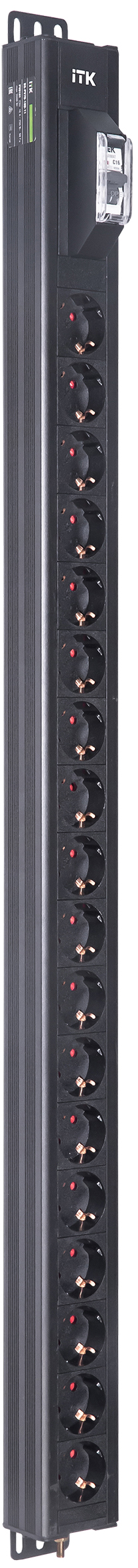 Блок распределения питания ITK BASE PDU PV0101 23U 1ф 16А 18SCHUKO без каб.