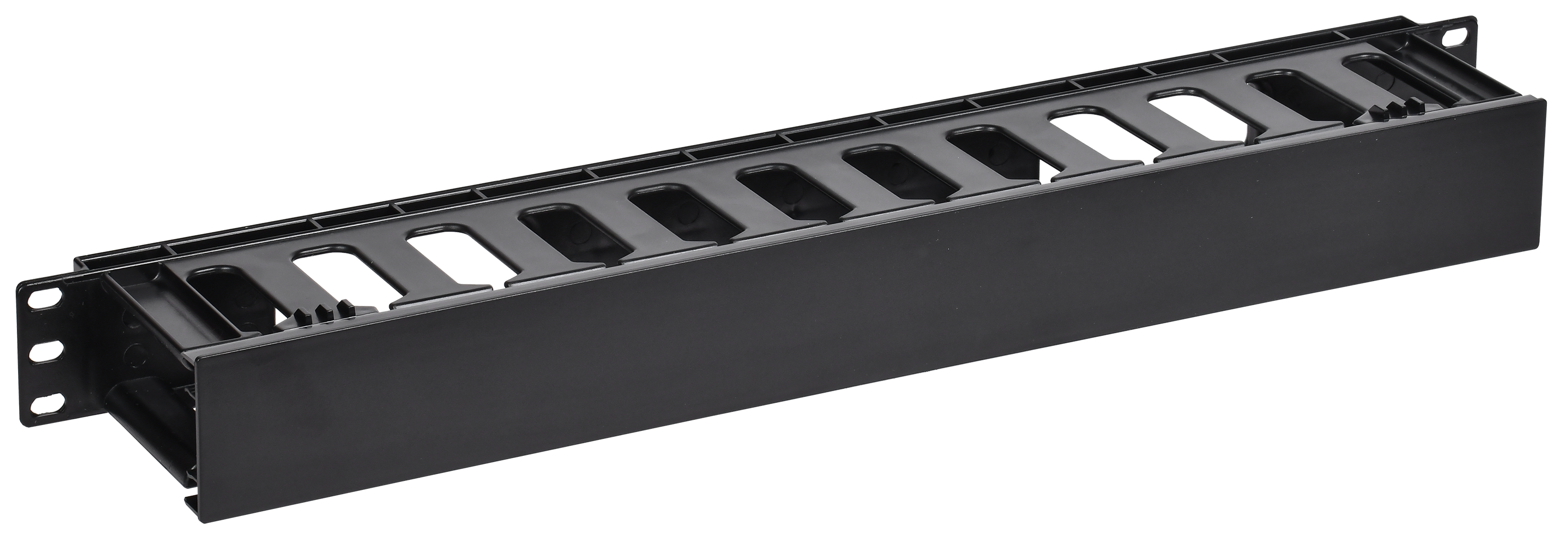 Органайзер пласт. с пальцами и крышкой 19'' 1U черн.