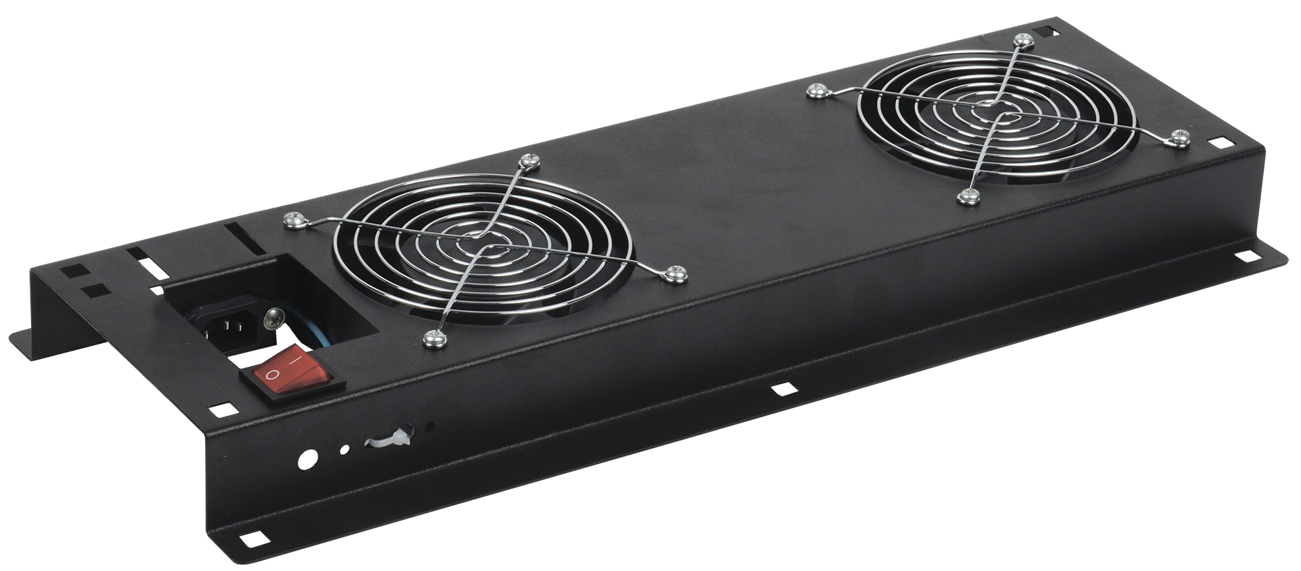 Панель вентиляторная с выключателем 2 модуля черная