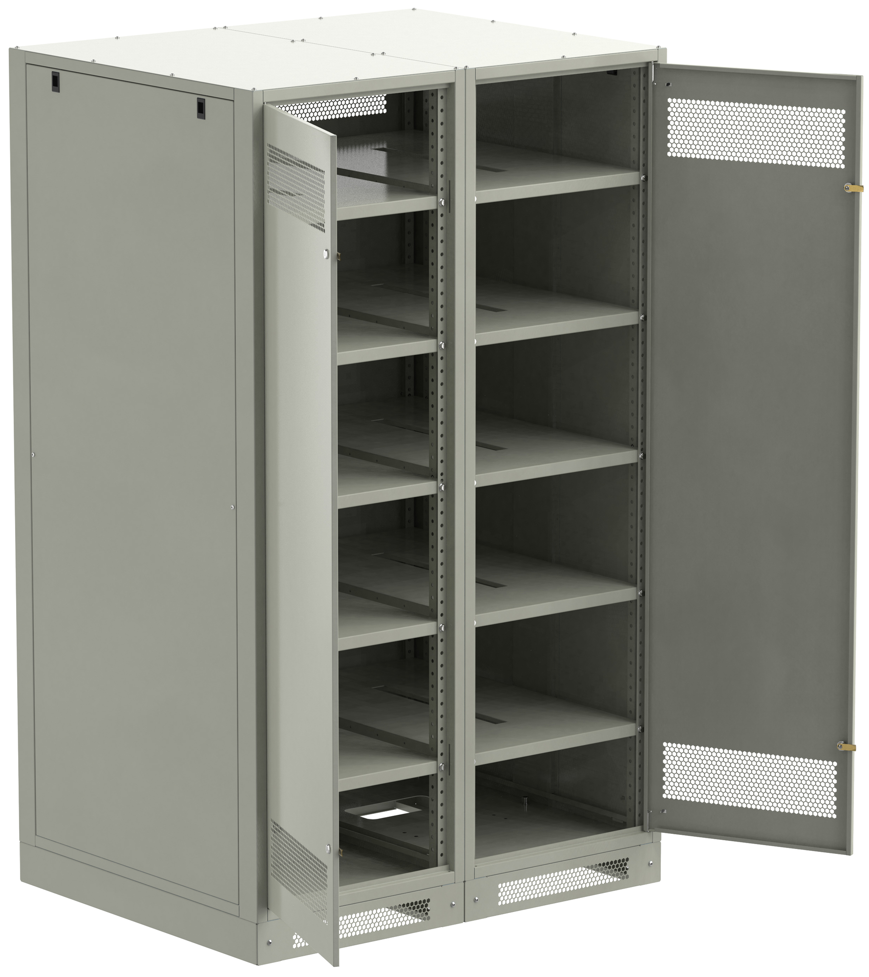 Шкаф LINEA B (пустой) 2000х1200х950мм двустворчатая металлическая дверь серый