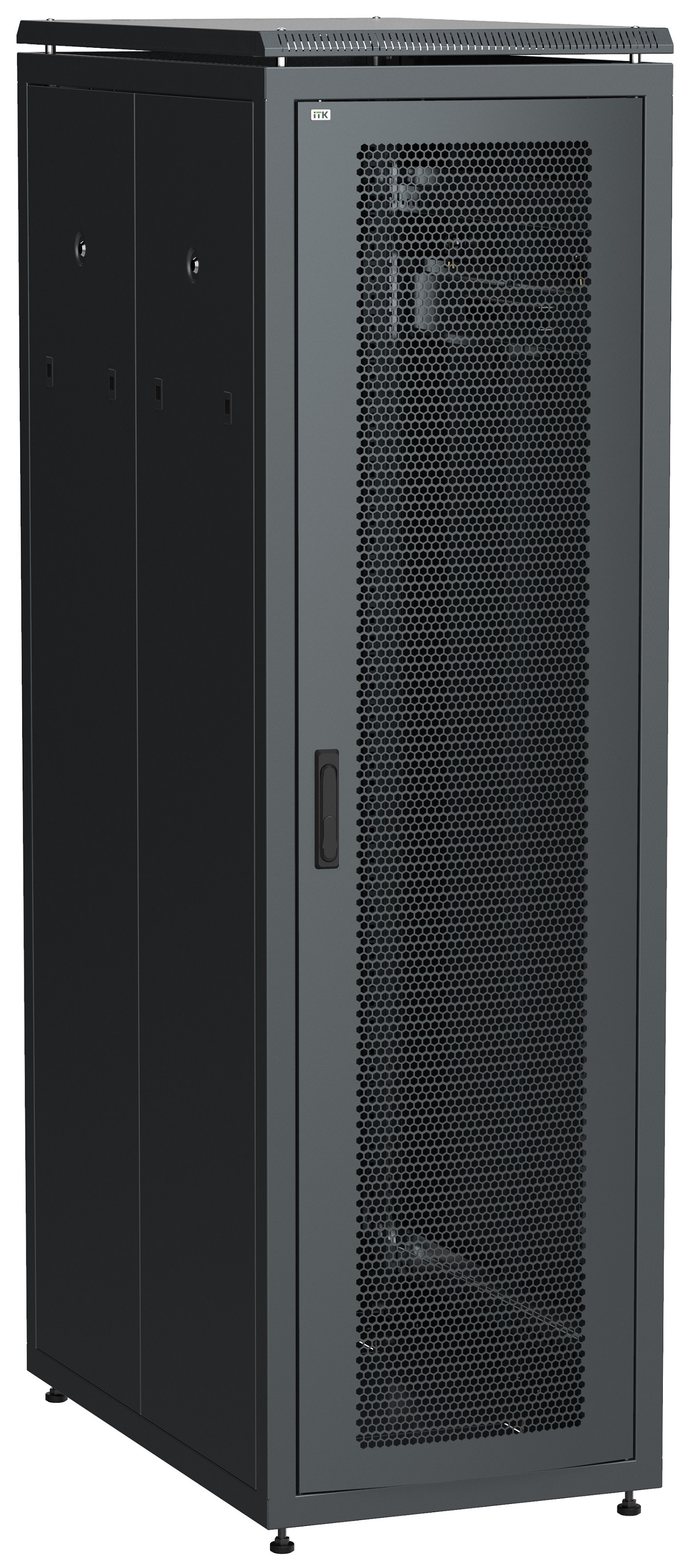 Шкаф напольный сетевой 19'' LINEA N 38U 800х1000мм перфорированная передняя дверь. задняя перфорированная черный