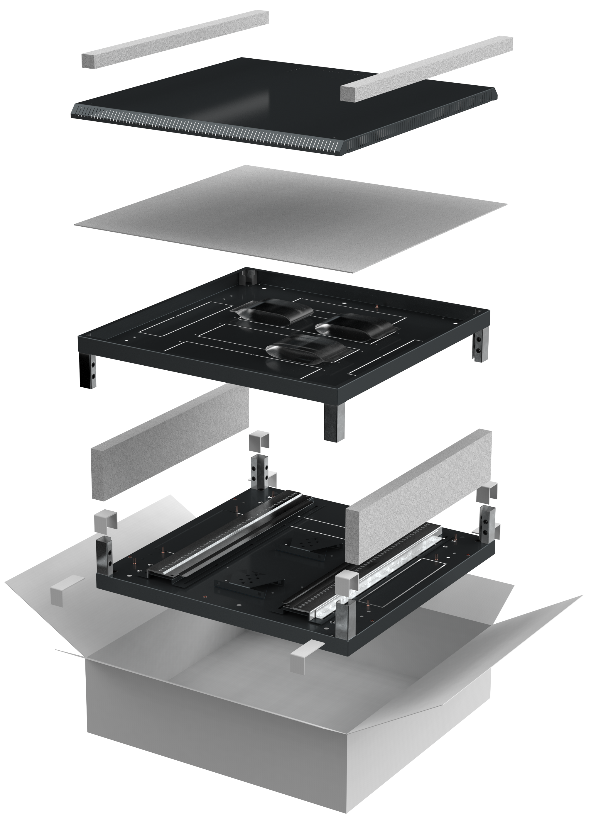 Комплект основание и крыша 600х800мм шкафа 28-47U LINEA N чер.