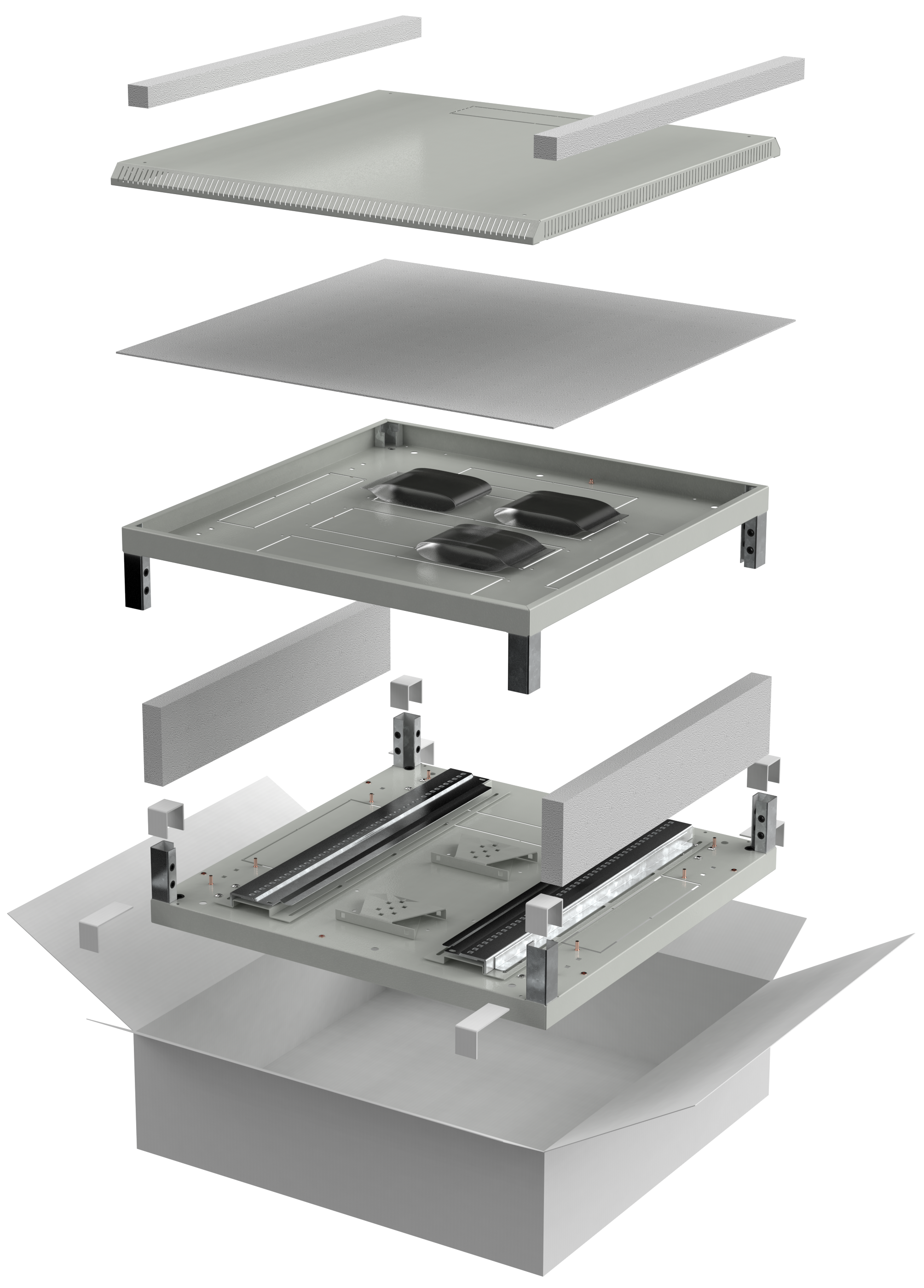Комплект основание и крыша 600х1000мм шкафа 28-47U LINEA N сер.