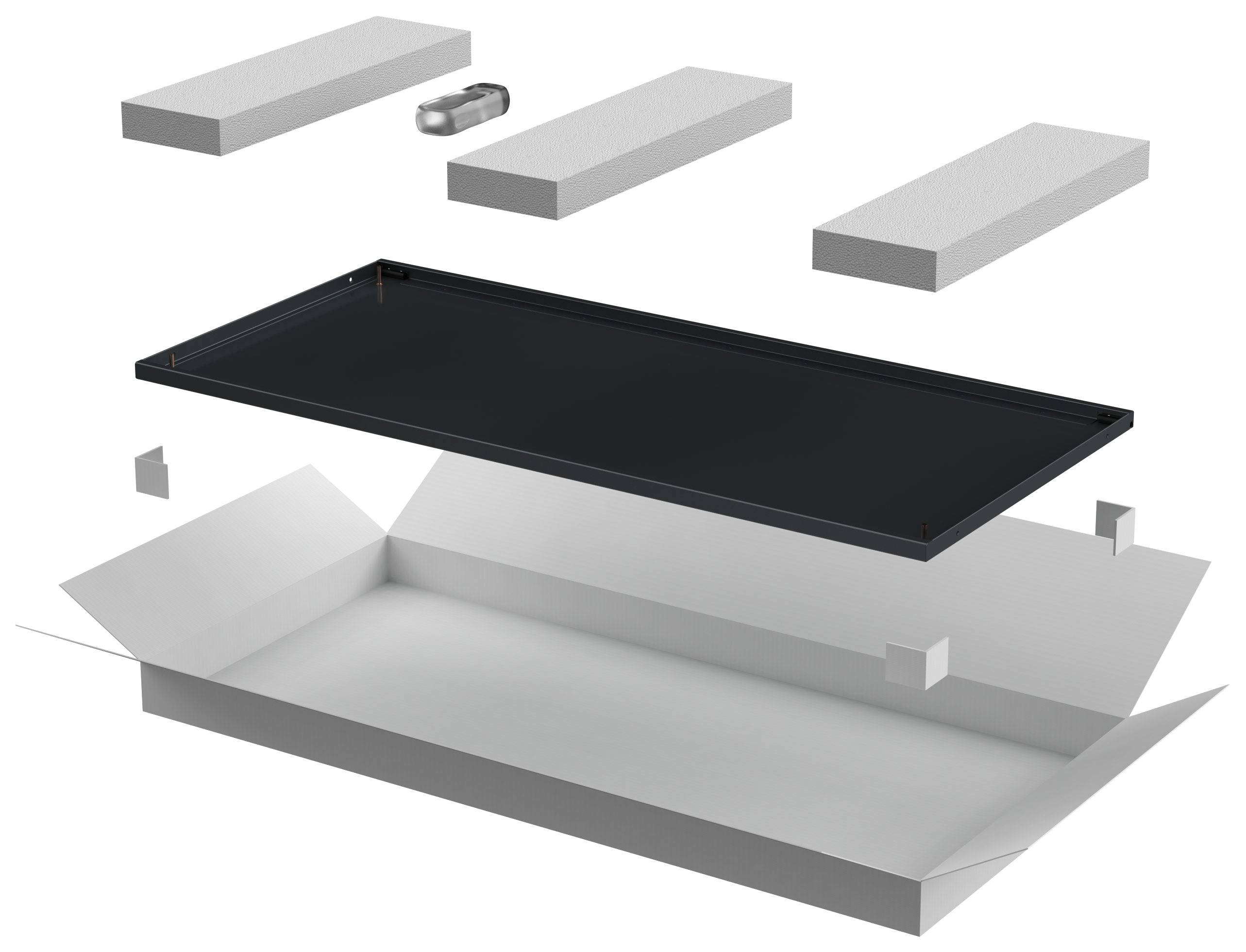 Дверь металлическая LINEA E 600мм шкафа 24U чер.