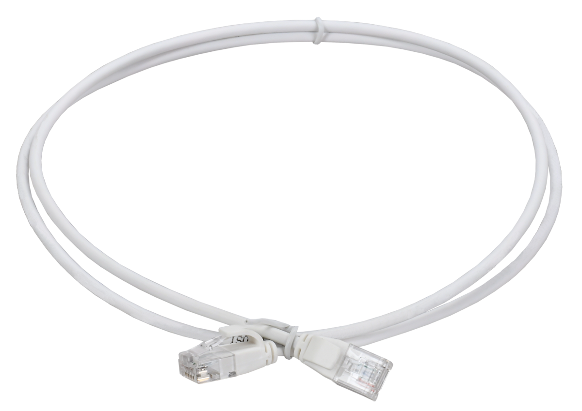 Патч-корд категории 5E UTP LSZH 1.5м slim колпачок с язычком белый