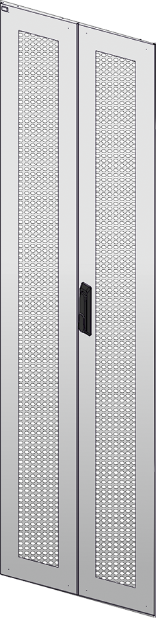 Дверь перфор. двустворч. 800мм шкафа 33U сер.