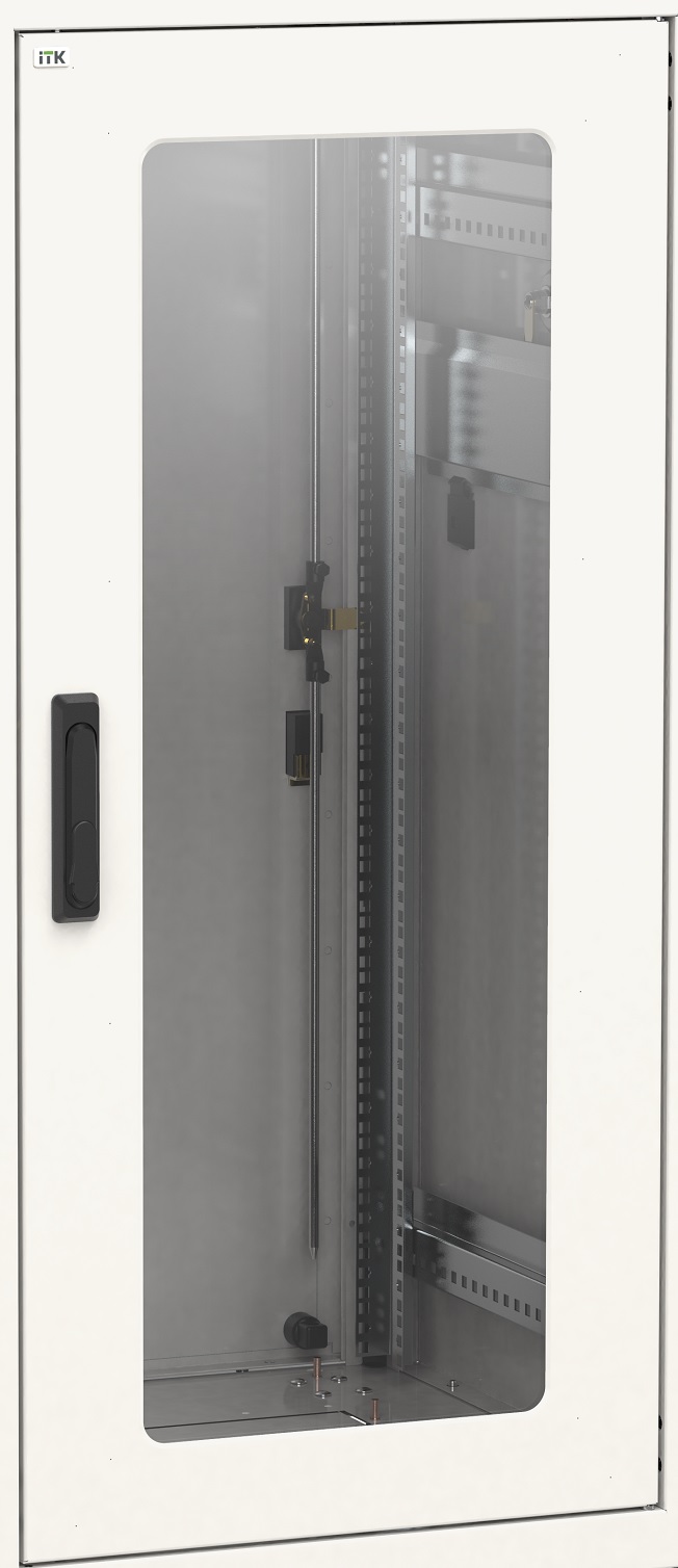 Дверь стеклянная 800мм шкафа 47U сер.