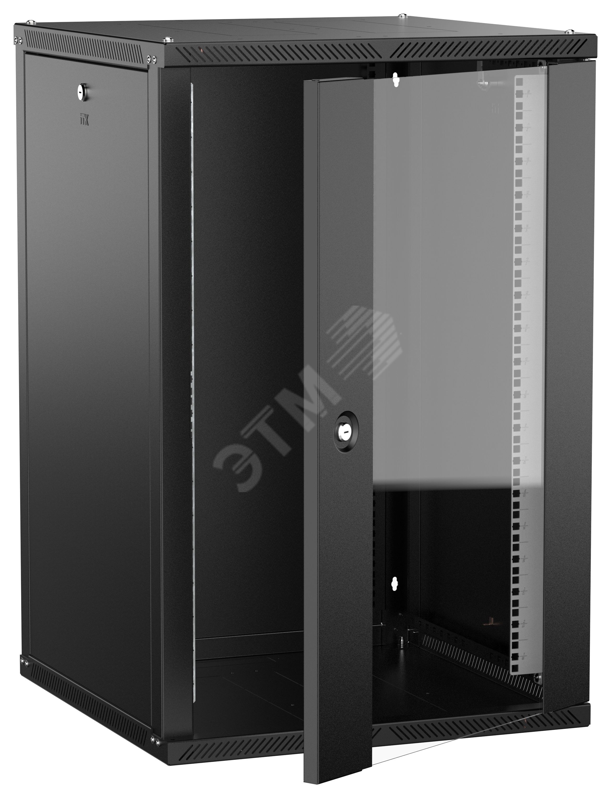 Изображение товара Шкаф настенный 18U 600х600мм дверь стекло черный 2.0 LINEA W (шт)