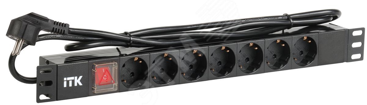 Изображение товара Блок распределения питания PDU 7 розеток LED выключатель 1U шнур 2м (шт) Изображение товара Блок распределения питания PDU 7 розеток LED выключатель 1U шнур 2м (шт)