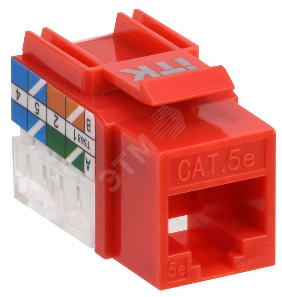 Изображение товара Модуль Keystone Jack кат.5E UTP 110 IDC 90град красный (шт) Изображение товара Модуль Keystone Jack кат.5E UTP 110 IDC 90град красный (шт)