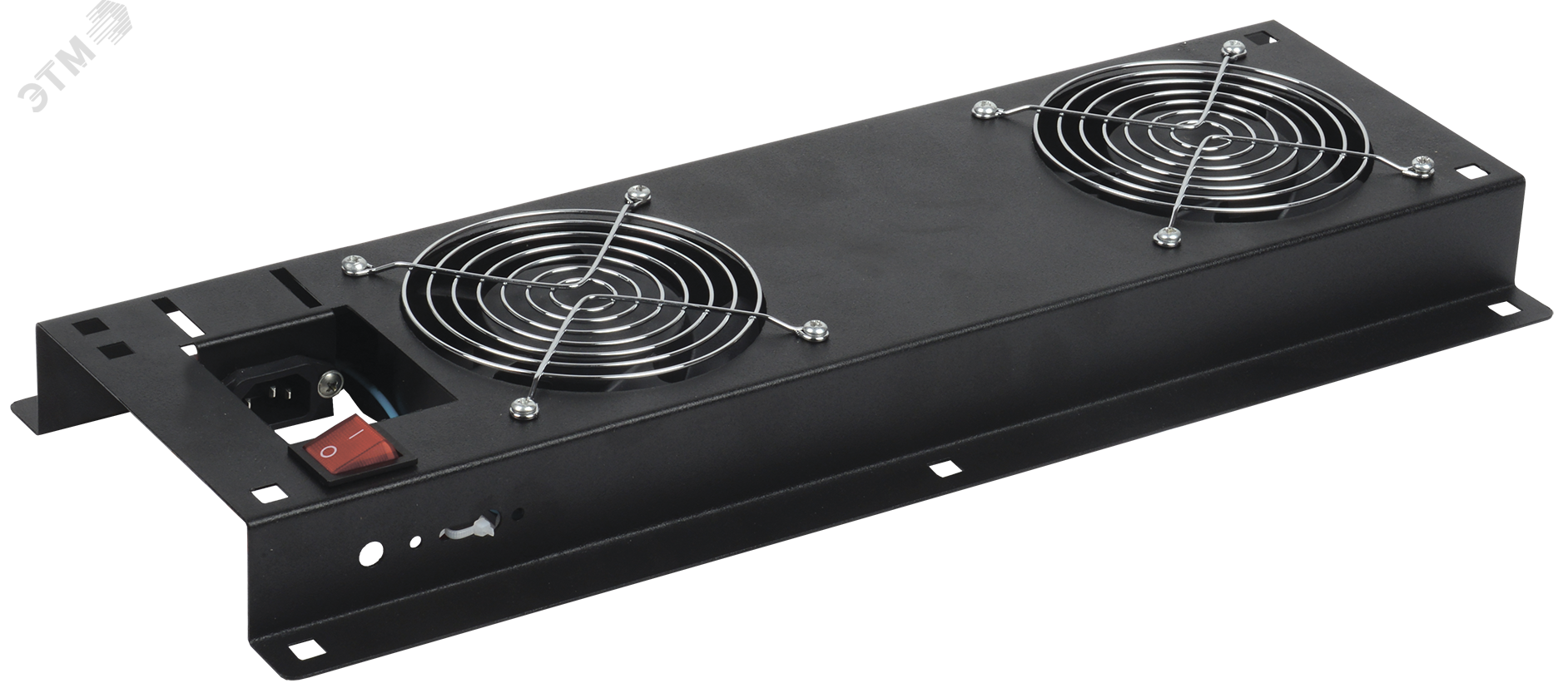 Изображение товара Панель вентиляторная с выключателем 2 модуля черная (шт)