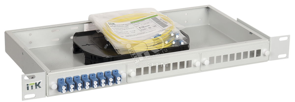 Кросс оптический 1U распределительный укомплектованный SC (Simplex) 20шт (OS2)